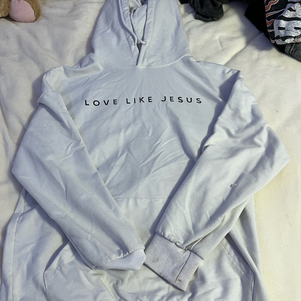 Love Like Jesus White Hoodie